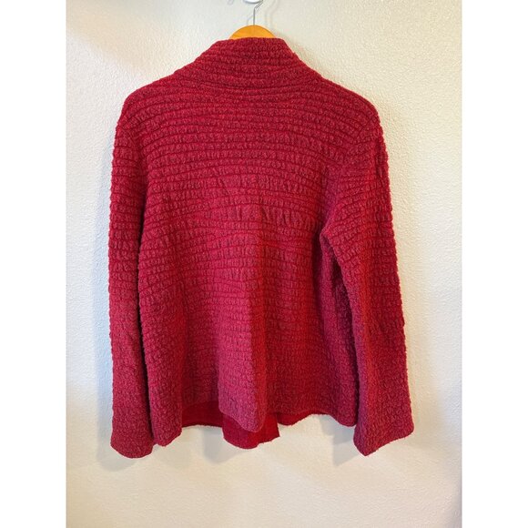 Armani Collezioni Women's Textured Red Cardigan Jacket Size 12 Made In Italy - Picture 7 of 7